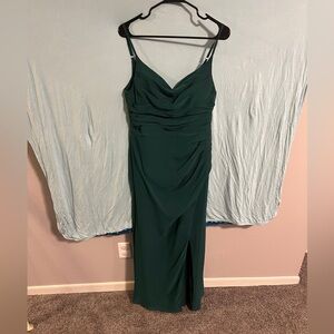 Azazie Emerald Green Chiffon Dress 4